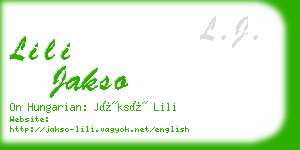 lili jakso business card